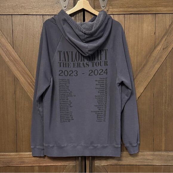 NEW Taylor Swift Eras Tour International II Washed Blue Hoodie Sweatshirt Large - Picture 1 of 7